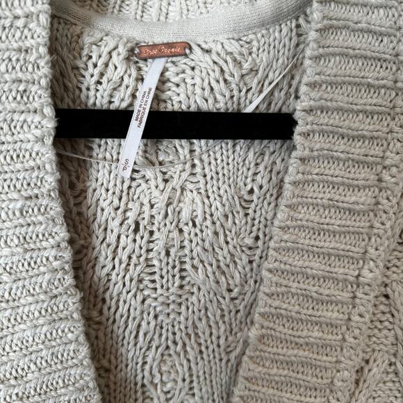 Free People Button-Up Cardigan Cream Women Size Small - Picture 6 of 6